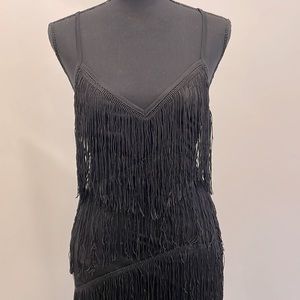 Asos Dress Black Size 6 Sexy Fringe